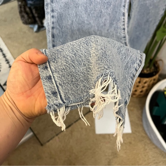 🤍 PacSun Medium Wash High-Rise Straight Jeans w/ Raw Hem Sz 30 | NWT - Picture 7 of 9